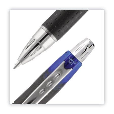 Uni-Ball Stick Roller Ball Pen, Micro 0.5mm, Blue Ink, Black Barrel, PK72 2013566